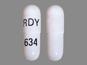 Pill RDY 634 White Capsule/Oblong is Penicillamine