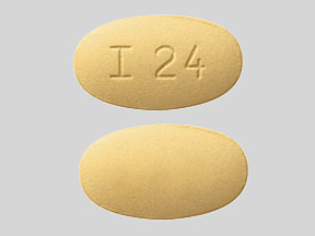 Pill I 24 Yellow Elliptical/Oval is Glyburide and Metformin Hydrochloride