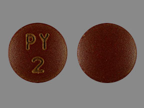 Pill PY 2 Brown Round is Phenazopyridine Hydrochloride