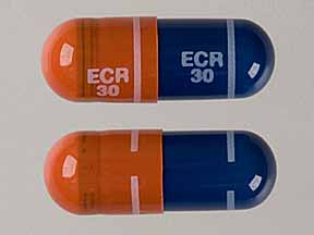Pill ECR 30 ECR 30 Blue Capsule/Oblong is Amrix