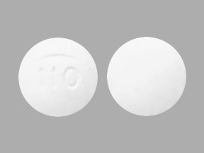 Pill Logo 110 White Round is Albendazole