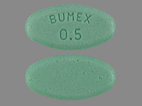 Pill BUMEX 0.5 Green Oval is Bumetanide