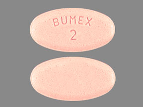 Pill BUMEX 2 Orange Oval is Bumetanide