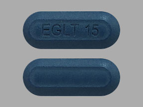 Pill EGLT 15 Blue Capsule/Oblong is Arymo ER