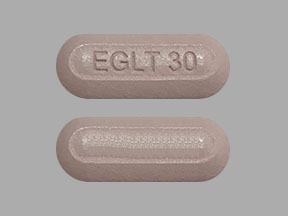 Pill EGLT 30 Purple Capsule/Oblong is Arymo ER