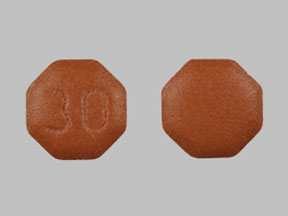 Pill 30 Red Eight-sided is Opana ER