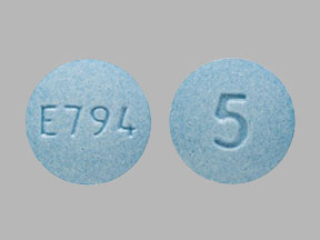 Pill E794 5 Blue Round is Oxymorphone Hydrochloride