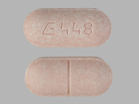 Pill E 448 Pink Capsule-shape is Metaxalone