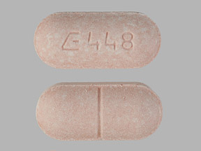 Pill E 448 Pink Capsule/Oblong is Metaxalone