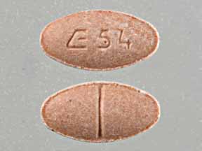 Pill E 54 Pink Oval is Lisinopril