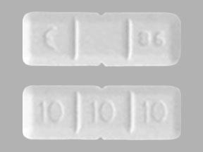 Pill E 86 10 10 10 White Rectangle is Buspirone Hydrochloride