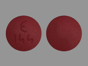 Pill E 144 Red Round is Demeclocycline Hydrochloride