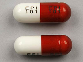 Pill EPI 101 EPI 101 Red & White Capsule/Oblong is Acetaminophen, Dichloralphenazone and Isometheptene Mucate