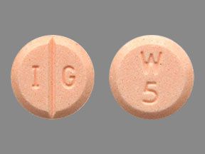 Pill I G W 5 Orange Round is Warfarin Sodium