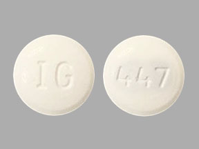 Pill IG 447 White Round is Hydrochlorothiazide and Lisinopril