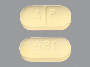 Pill A P 681 Yellow Capsule-shape is Prolate