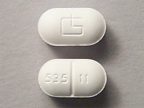 Pill 535 11 Logo is Esgic 325 mg / 50 mg / 40 mg