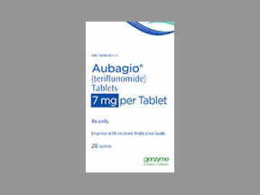 Pill Logo 7 Blue Six-sided is Aubagio