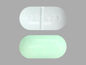Pill GA 473 Green Elliptical/Oval is Orphengesic Forte