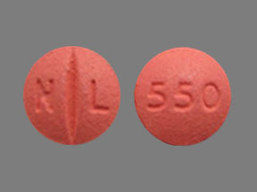 Pill N L 550 Pink Round is Tinidazole