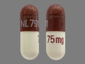 Pill NL 791 75mg Brown & White Capsule-shape is Mondoxyne NL