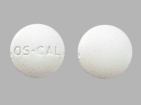 Pill OS-CAL White Round is Os-Cal 500 Chewable