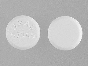 Pill M2A4 57344 White Round is Acetaminophen