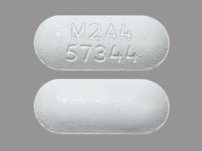 Pill M2A4 57344 White Capsule/Oblong is Acetaminophen