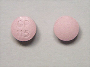 Pill GP 115 Pink Round is Lisinopril
