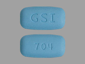 Pill GSI 704 Blue Rectangle is Truvada
