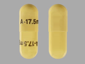 Pill A-17.5 mg A-17.5 mg Yellow Capsule-shape is Soriatane