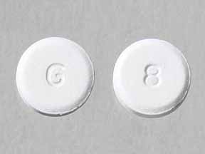 Pill G 8 White Round is Ondansetron Hydrochloride (Orally Disintegrating)