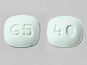 Pill G5 40 Green Rectangle is Pravastatin Sodium