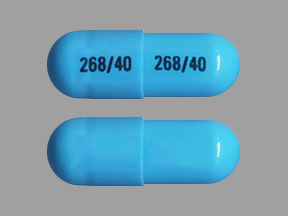 Pill 268 40 268 40 Blue Capsule-shape is Atomoxetine Hydrochloride
