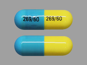 Pill 269 60 269 60 Blue & Yellow Capsule-shape is Atomoxetine Hydrochloride