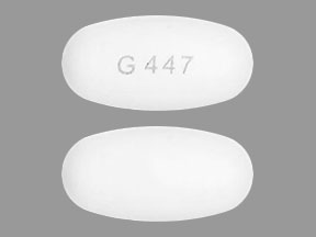 Pill G447 White Capsule/Oblong is Sevelamer Hydrochloride