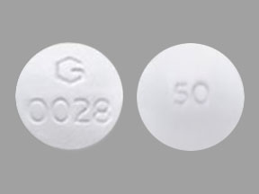 Pill Imprint 50 G 0028 (Diclofenac Sodium and Misoprostol 50 mg / 200 mcg)