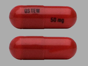 Pill GS TEW 50 mg Red Capsule-shape is Tafinlar