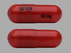 Pill GS TEW 50 mg Red Capsule/Oblong is Tafinlar