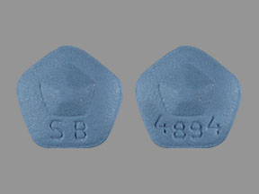 Pill 4894 SB Blue Five-sided is Requip
