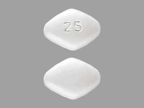 Pill 25 White Four-sided is Sildenafil Citrate