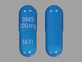 Pill BMS 200 mg 3631 Blue Capsule/Oblong is Atazanavir Sulfate