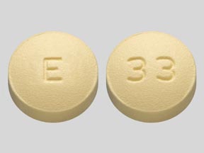 Pill E 33 Yellow Round is Topiramate