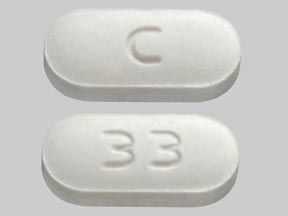 Pill C 33 White Capsule/Oblong is Sumatriptan Succinate