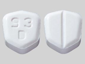 Pill 93 D White Six-sided is Lamotrigine