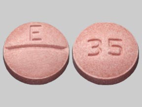 Pill E 35 Pink Round is Trandolapril