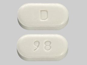 Pill D 98 White Capsule/Oblong is Lamotrigine (Chewable, Dispersible)