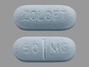 Pill ZOLOFT 50 MG Blue Oval is Zoloft