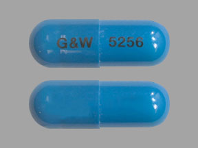 Pill G&W 5256 Blue Capsule-shape is Clindamycin Hydrochloride
