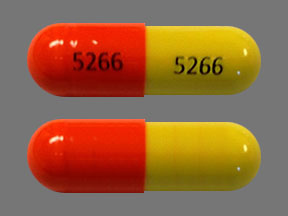 Pill 5266 5266 Orange & Yellow Capsule-shape is Tetracycline Hydrochloride